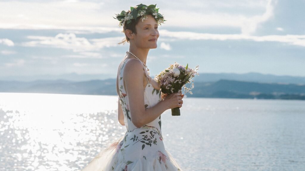 Actor Vicky Krieps’s Rose-Covered Vivienne Westwood Wedding Gown Was a Tribute to Her Late Grandmother