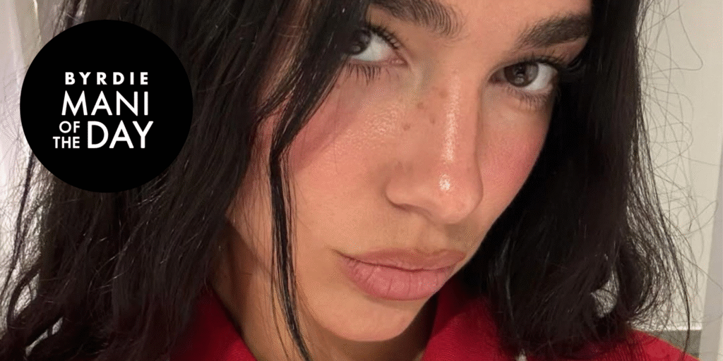 Dua Lipa's Studded Gold French Mani Captures the Summer Sun