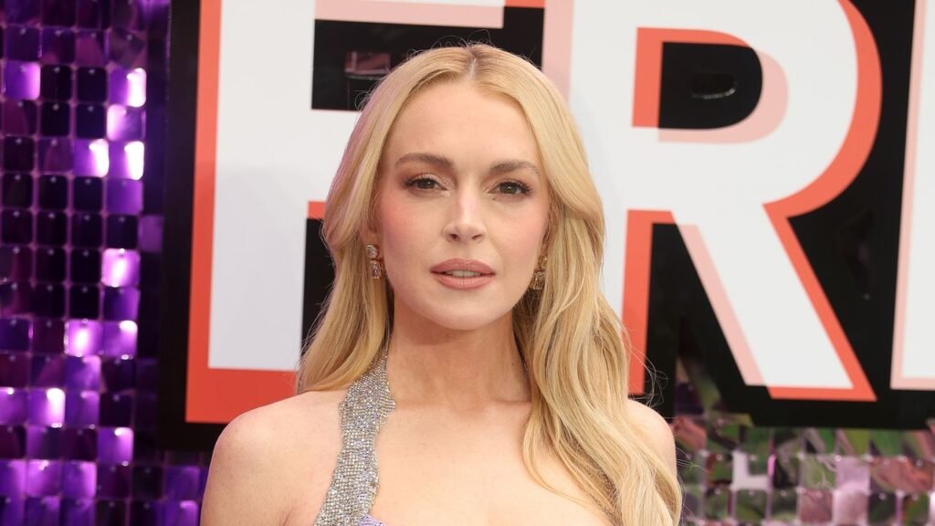 Lindsay Lohan Trades Her Pink Slip for a Lavender Gown at the ‘Freakier Friday’ Premiere Lindsay Lohan Trades Her Pink Slip for a Lavender Gown at the ‘Freakier Friday’ Premiere