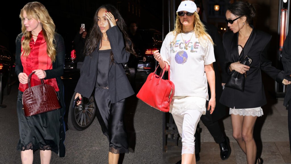 Celebrities wearing lace-trimmed bottoms