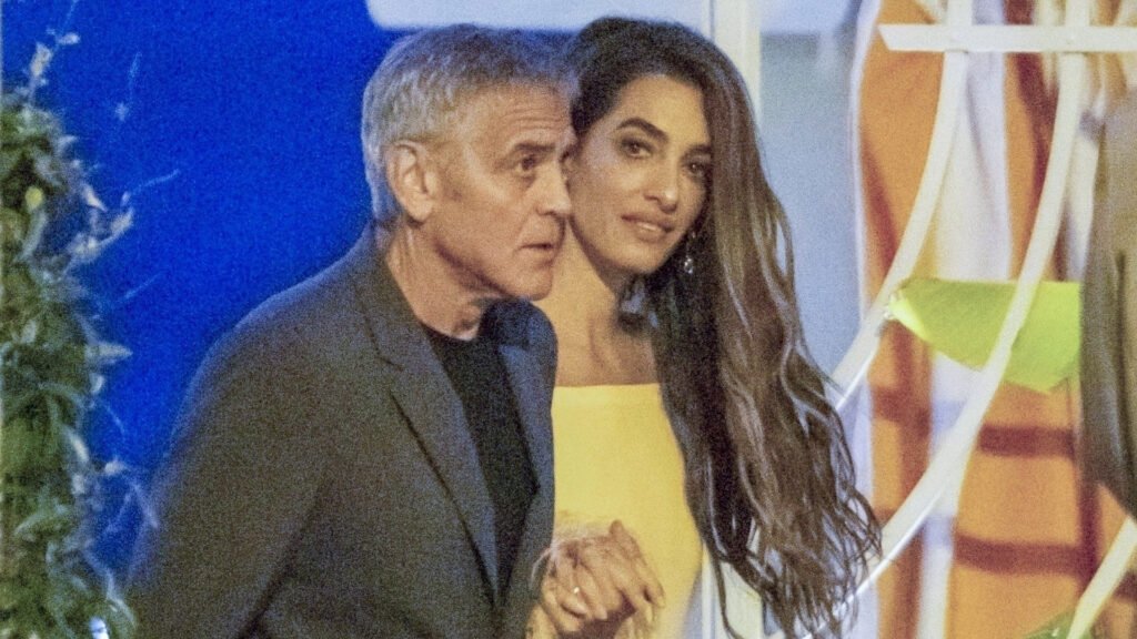 Amal Clooney Channels Taylor Swift in a 'Showgirl' Feathered Dress
