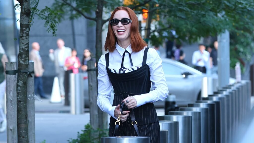 Emily Blunt on the set of 'The Devil Wears Prada 2'
