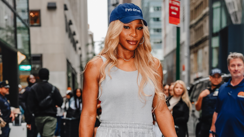 Serena Williams was spotted outside The Today Show in the wide-leg trouser trend