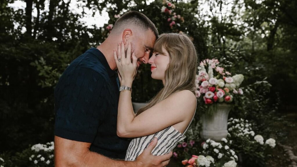 Taylor Swift wearing ralph lauren while getting engaged to Travis Kelce
