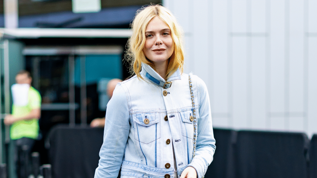 Elle Fanning attended the Coach Spring 2026 show at New York Fashion week in head-to-toe denim