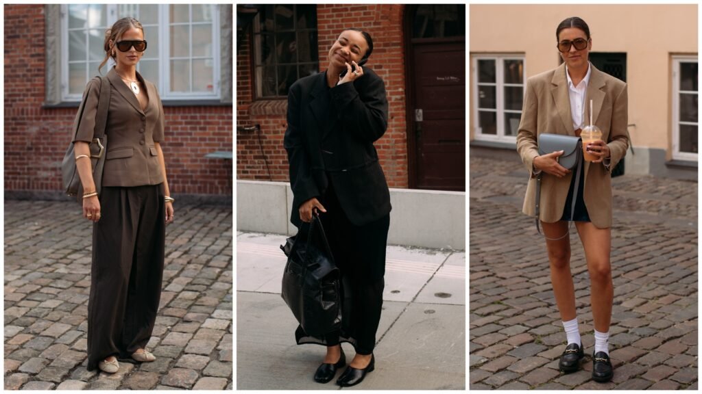 women wearing fall work outfits