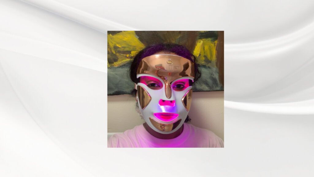 Ariel Baker testing an LED Face Mask