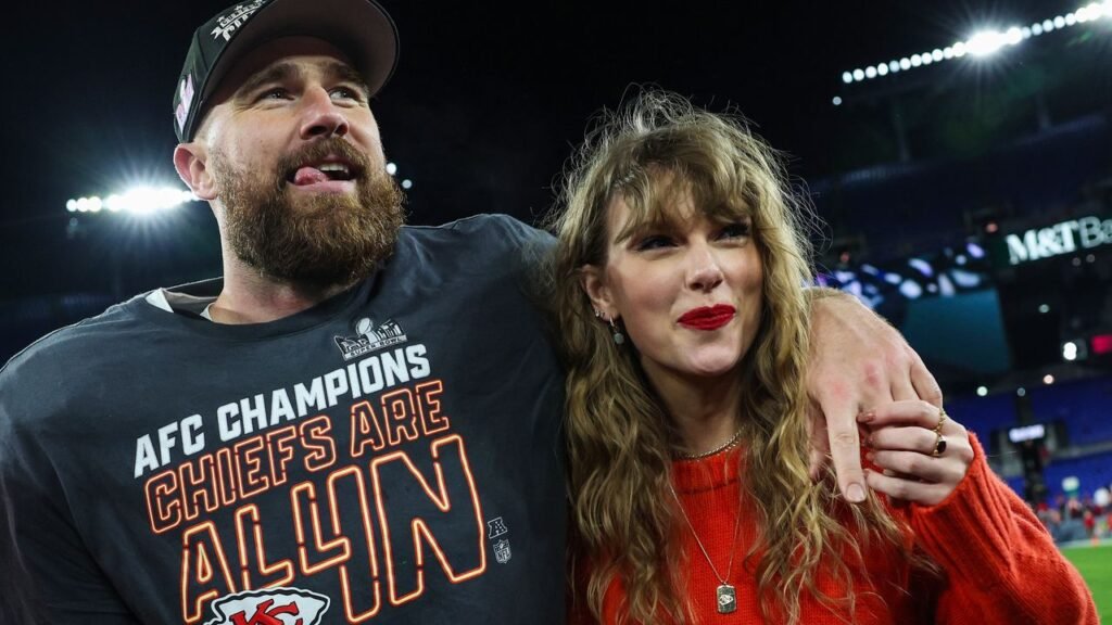 Travis Kelce Says His ‘Palms Were Sweating’ During His Tearful Proposal to Taylor Swift