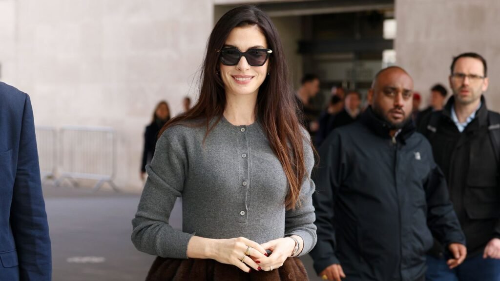 Anne Hathaway Takes the 2010s Peplum to a 2026 Level