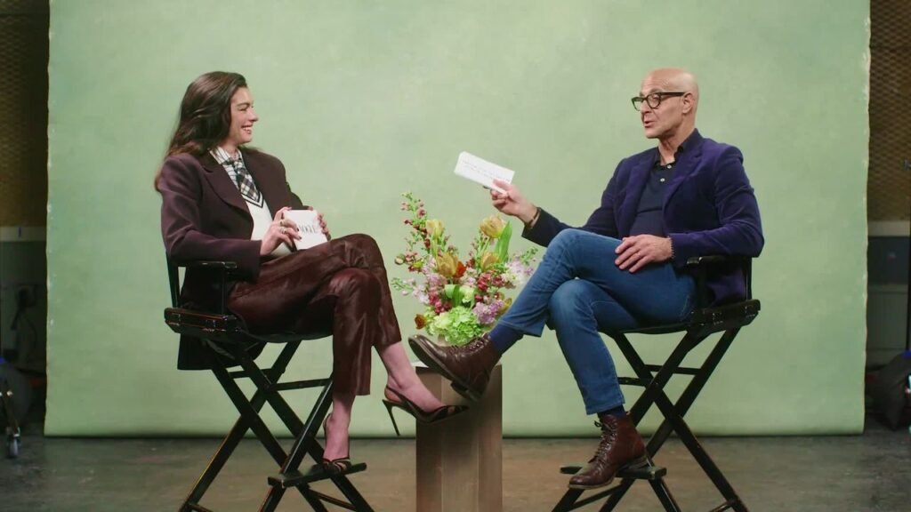 Anne Hathaway and Stanley Tucci Talk Chelsea Boots and Cocktails in the Latest ‘Off the Cuff’ Anne Hathaway and Stanley Tucci Talk Chelsea Boots and Cocktails in the Latest ‘Off the Cuff’