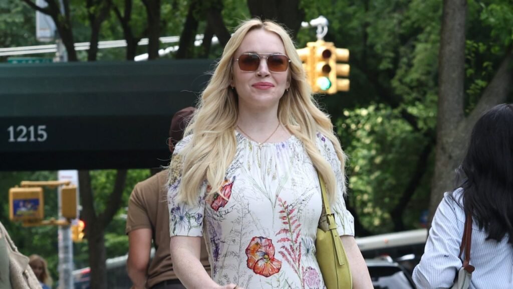 On Lindsay Lohan, a Floral Dress in Spring Really Is Groundbreaking