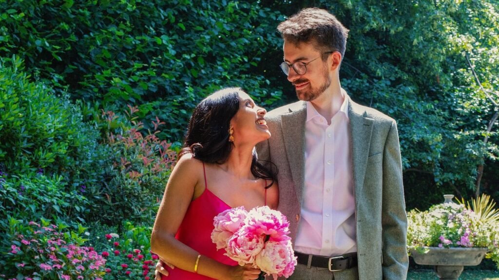 This British Vogue Editor’s Pink Wedding Dress and Heirloom Jewelry Nodded to Her Bengali Roots