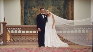 The Bride Carried a Handmade Silk Flower Bouquet for Her Ancestral Castle Wedding in Ireland The Bride Carried a Handmade Silk Flower Bouquet for Her Ancestral Castle Wedding in Ireland